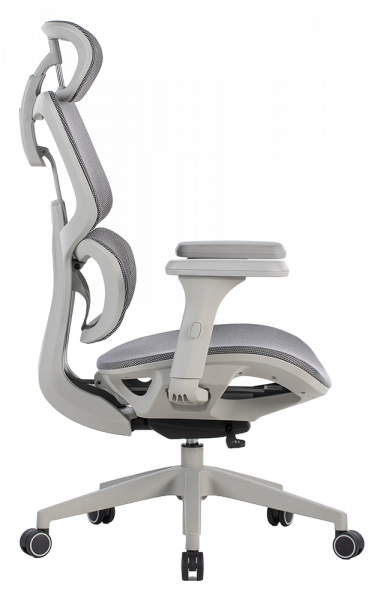 Сив ергономичен стол.