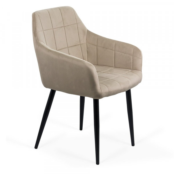 Трапезен стол в бежов цвят.